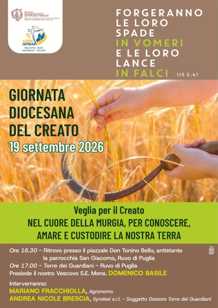 diocesi di molfetta ruvo giovinazzo terlizzi - luce e vita - giornata diocesana del creato veglia di preghiera ambiente salvaguardia 2026